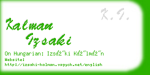 kalman izsaki business card